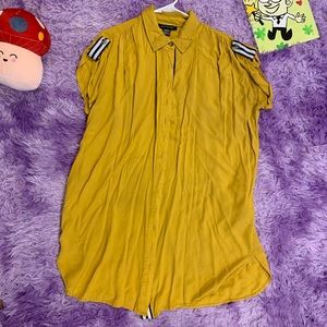 Yellow button up dress